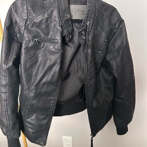 Black faux Leather Moto Jacket